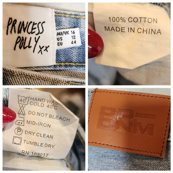 Princess Polly Asymmetrical button fly straight jeans. Women's size 12. - Picture 3 of 15